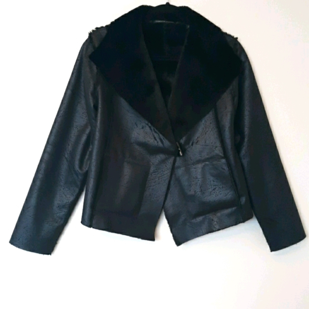 ISDA & CO. Faux fur shearling black coat size s - Picture 1 of 13